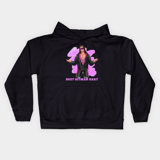 Smile Of Bret Hitman Hart Kids Hoodie by nasib